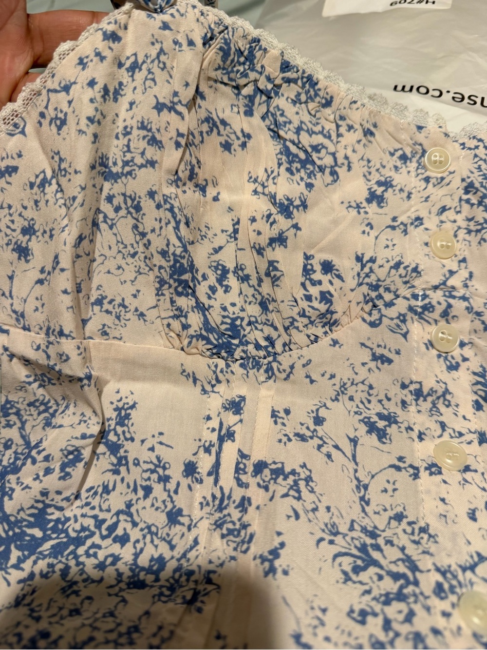 COMMENSE Blue Floral Bustier Midi Dress - Picture 9 of 10